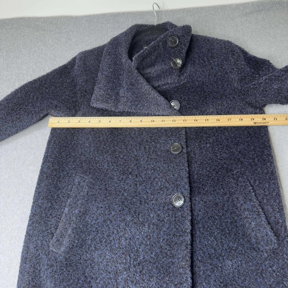 Sofia Cashmere Car Coat Wool Suri Alpaca Blend Coat Navy Size 2 Designer - Picture 7 of 12